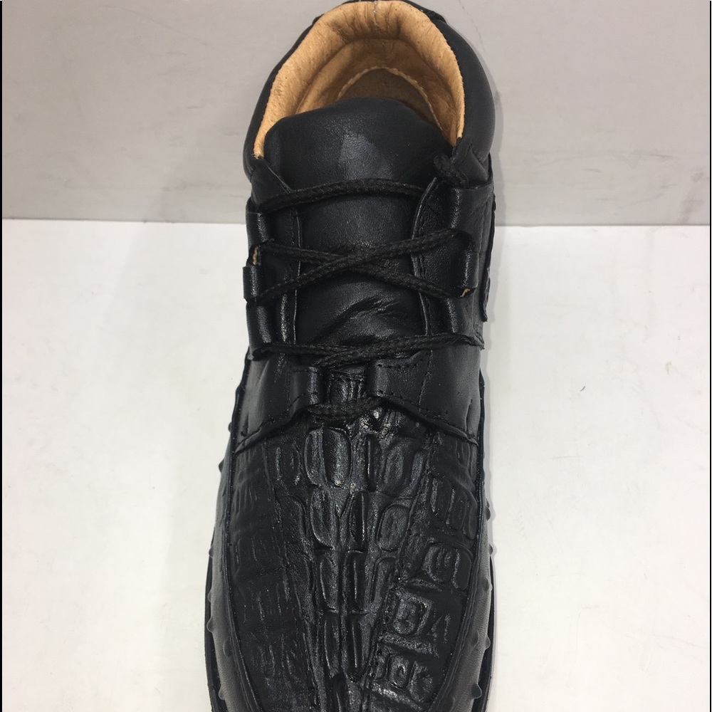 Men’s Crocodile/Ostrich Print Leather Shoes - Picture 2 of 6